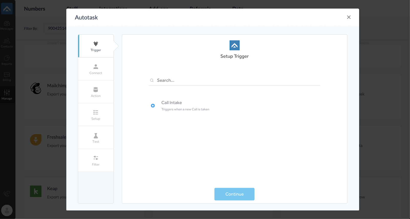 step three of integrating AnswerForce with Autotask