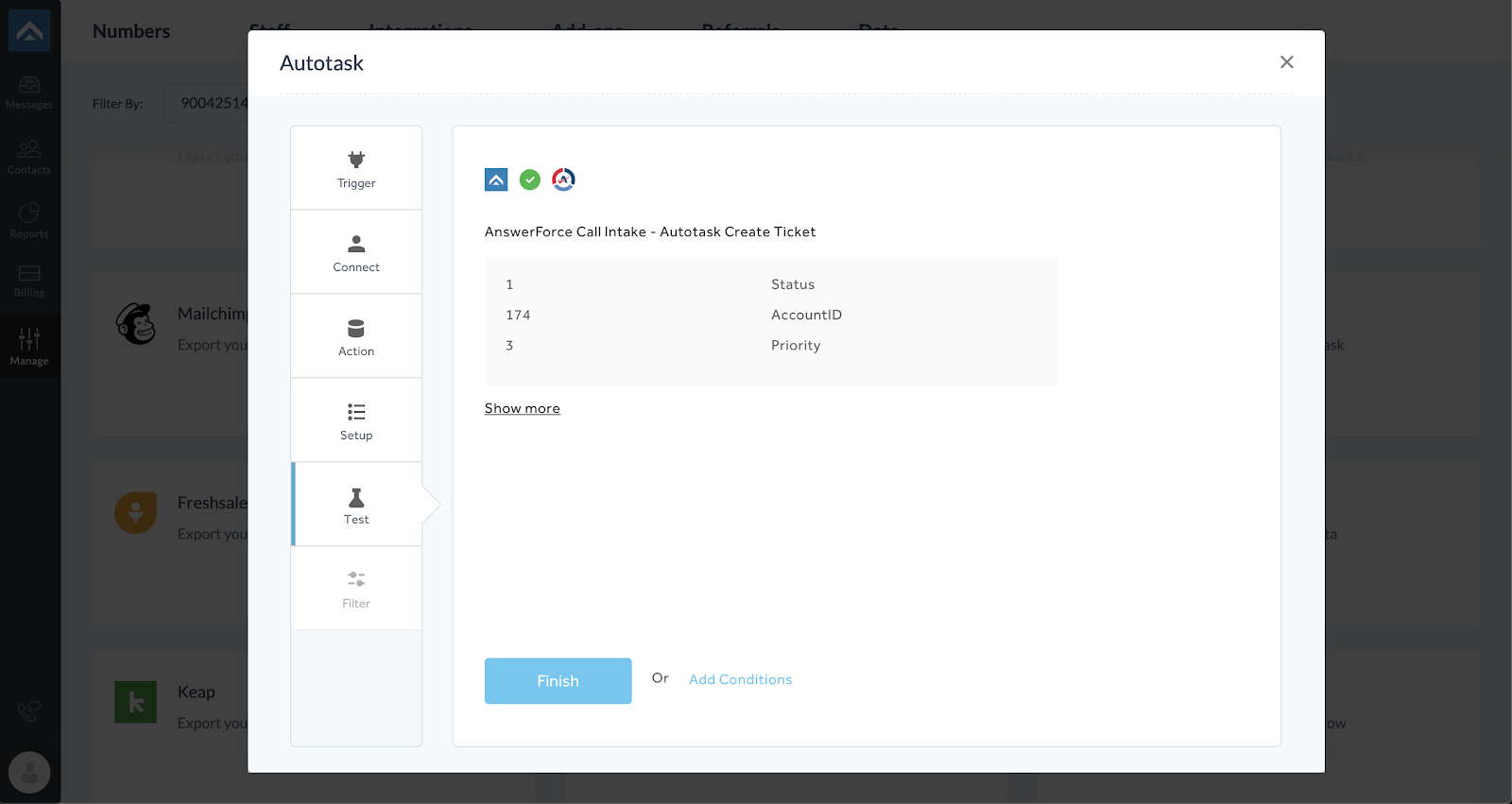 step eleven of integrating AnswerForce with Autotask