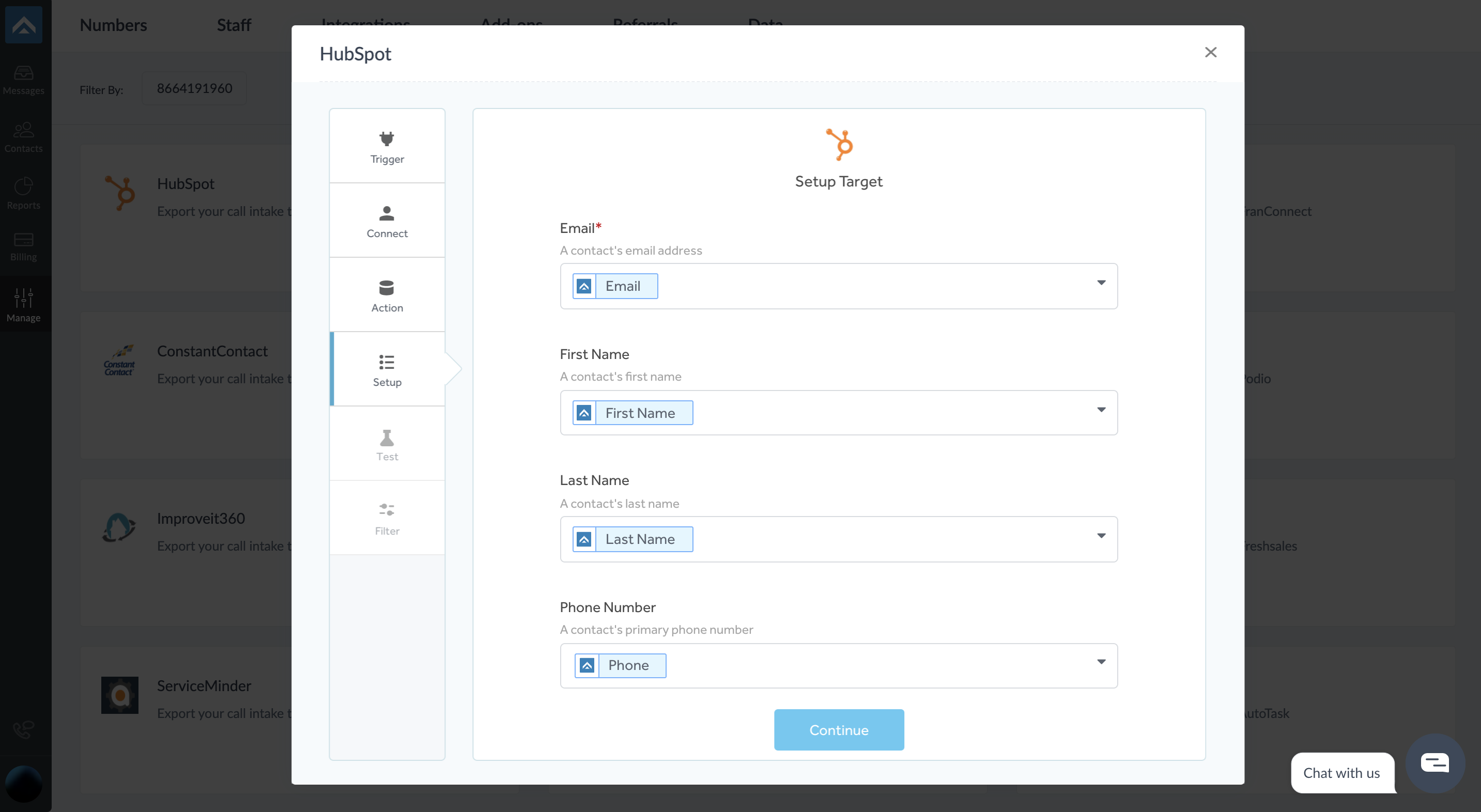 step seven of integrating AnswerForce with Hubspot