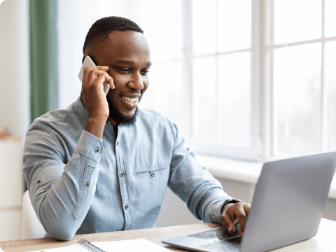 man working on laptop